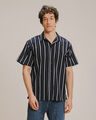 Camisa Blanca Relax Textura,AZUL MARINO